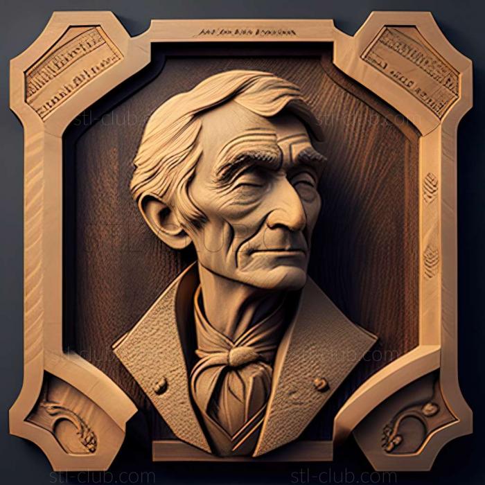 3D model John Stuart Curry American artist (STL)